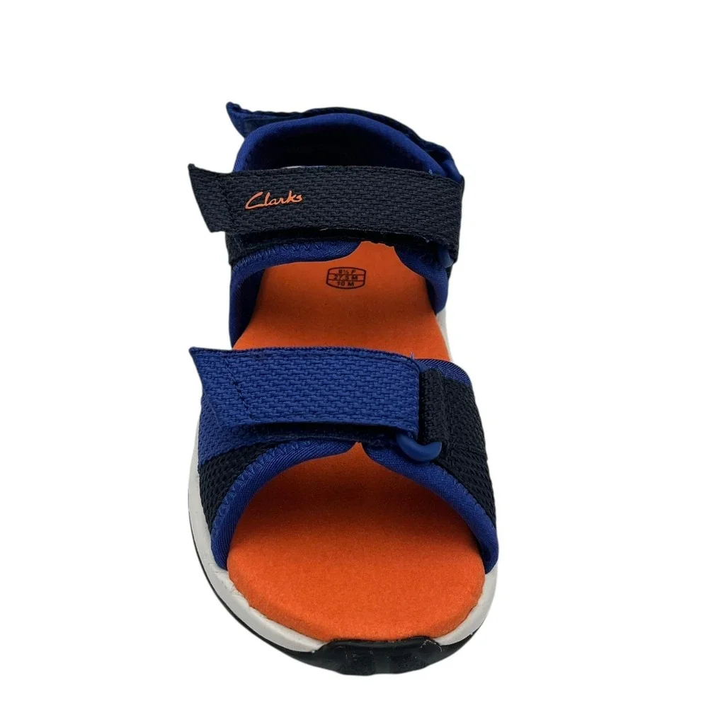 Clarks‎ Toddler Boys Open Toe Adjustable Sandals Size 10 Blue-Black Lightweight